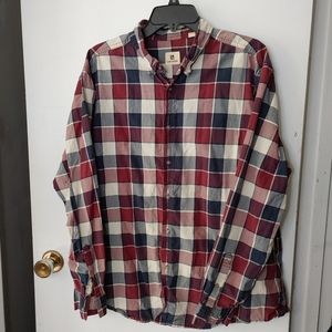 Life Khaki Lightweight Plaid Button-Down Shirt